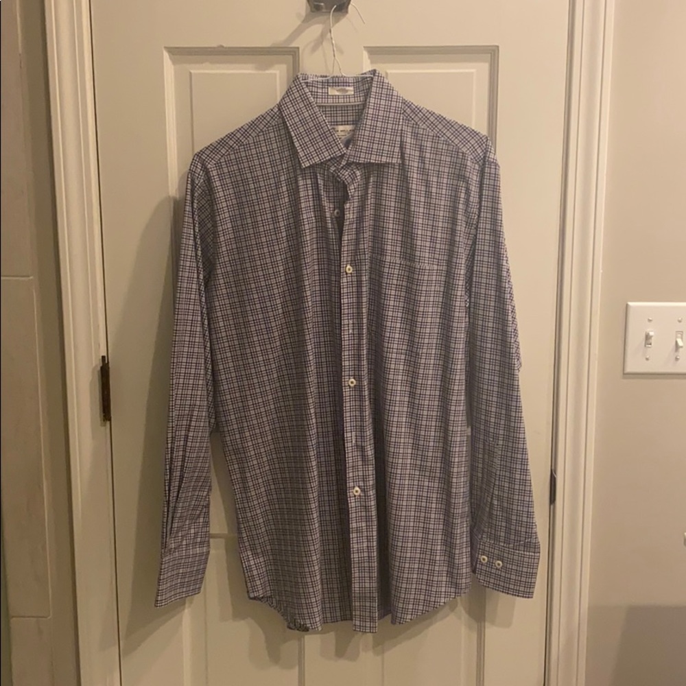 Men’s Peter Millar checkered dress shirt